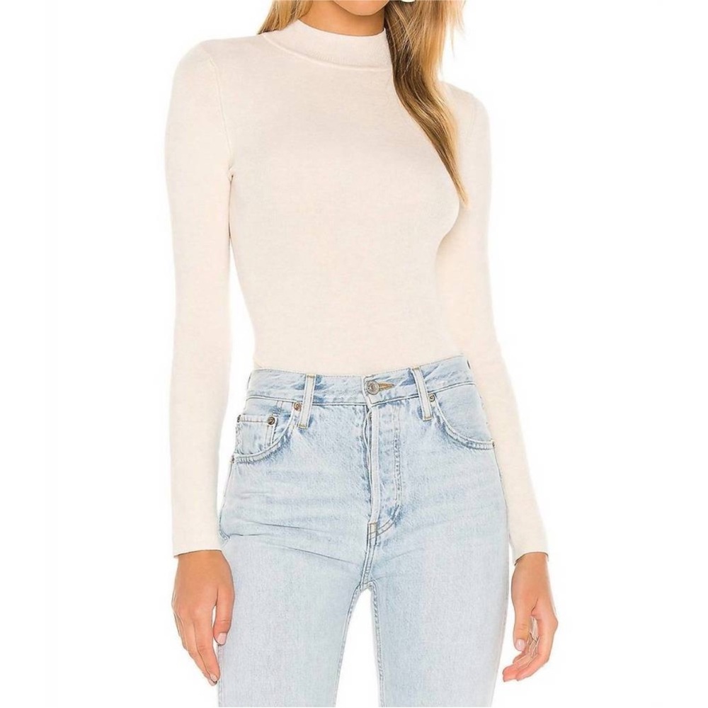 one grey day high neck knit long sleeve bodysuit